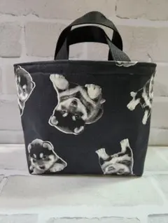 【訳あり】子犬柄 miniトートバック