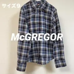 【美品】柔らか M'GREGOR チェック 長袖シャツ ブラウス　おしゃれ M