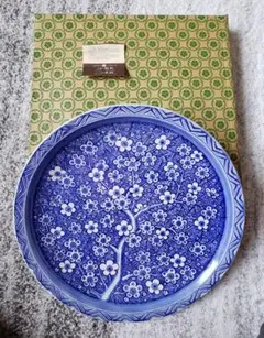 【新品　未使用】工芸品　梅の木柄大皿　飾り皿　陶磁器　和食器　箱有