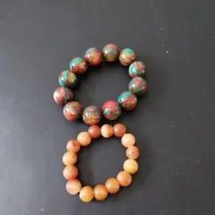 ビーズブレスレットセット（赤緑・オレンジ）