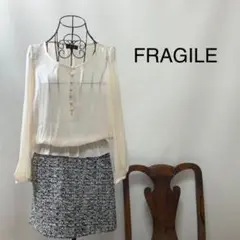 E2479【切替デザインクリーム色】FRAGILE フラジール ミニワンピース