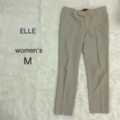 【ELLE】　エル　スラックス　テーパード　パンツ　M　オフィス　ベージュ