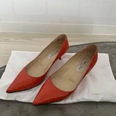 ジミーチュウ オレンジ パンプス