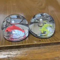アクリル製ドーム型魚の置物2個