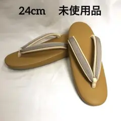 【売切値下げ】508mvf6◆カジュアル草履 24cm 辛子色◆未使用品