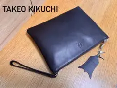 【新品未使用】TAKEO KIKUCHI／クラッチバッグ／レザー／ダークブラウン