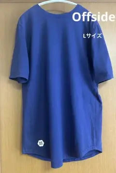 オフサイド ネイビー クルーネック Tシャツ ロゴ付き