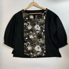 【大きいサイズ】CHRISCELIN チュール スパンコール 刺繍 ブラウス