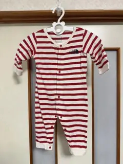 THE NORTH FACE 赤白ストライプロンパース