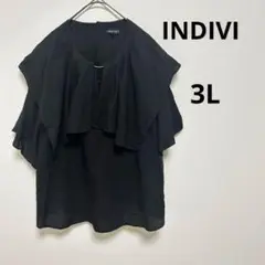 INDIVI インディビ　スクエアケープブラウス　サイズ15 大きめ