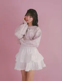 evelyn ダブルリボンスウェット コットンティアードSk