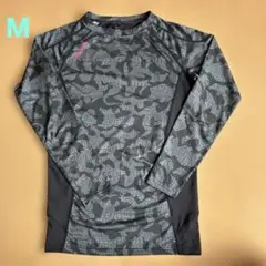 迷彩柄アンダーシャツ　ブラック/グレー　右前ワンポイント　仕事着　スポーツ　色々