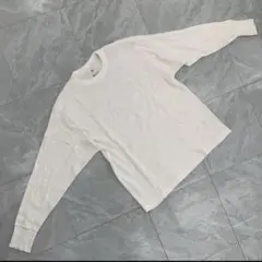 Hanes BIOTOP ワッフル クルーネック 長袖Tシャツ ホワイト S