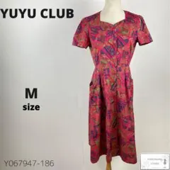 美品 YUYU CLUB ヴィンテージ シャツワンピース 総柄 昭和レトロ M