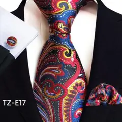 ☆新品☆【お得な3点セットネクタイチーフカフス】イベント　ペイズリー　ビジネス