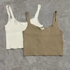 H&M リブタンクトップ ２枚セット