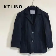 【K.T LINO】ジャケット　黒　レディース　薄手　ショート丈　9号　7部