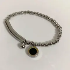 【新品未使用品】ブレスレット　リバーシブル　ローマ数字　シルバー　黒　白