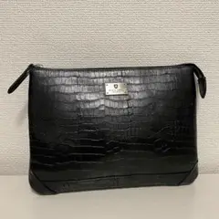 ブラックレーベルクレストブリッジ クラッチバッグ セカンドバッグ クロコ型押し
