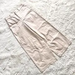 D6【ユニクロ】ワイドチノパンツ　ピンクベージュ　M ストレッチ　無地