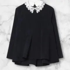 UNITED ARROWS FEEL CLEAN 2WAYブラウス38 ネイビー