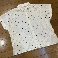 UNIQLO カジュアル ドット柄 半袖シャツ