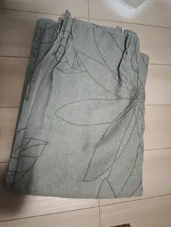 横105cm×縦200cm 2枚 ミントグリーン 葉柄 ドレープカーテン