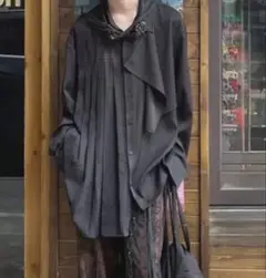 Ruffin アシメデザインロングスリーブモードシャツ