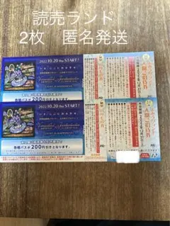 よみうりランドチケット よみうりランド 入園ご招待券 2枚 ペア