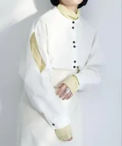 VANNIE U ダブルバイボタンスリットシャツ　ホワイト