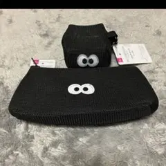 ダイソー DAISO ギョロ目 黒いメッシュポーチ2個セット