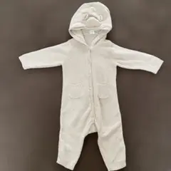 H&M オーガニックコットン フード付きロンパース 74