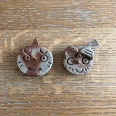 備前焼　桃太郎と鬼 マグネット