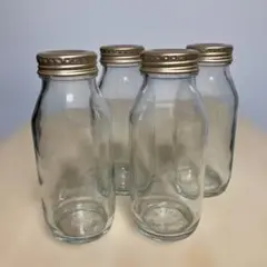 ガラスボトル 4個セット 金属製蓋付き