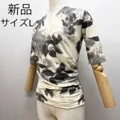 新品 パワーネット トップス 花柄 カシュクール