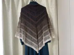 秋グラデーション　三角ショール