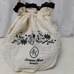 サマンサモスモス ꕤ.·*.ガーゼ刺繍入り巾着バッグ