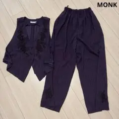 MONK パンツセットアップ レース刺しゅう ベスト