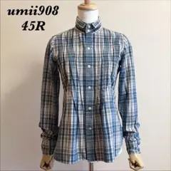 umii908 /45R インディゴチェックシャツ