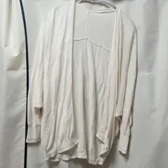 【美品】薄手カーディガン シンプル 透け感あり オフホワイト 羽織り 春夏