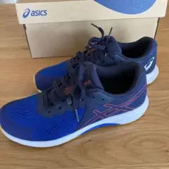 asics アシックス　レーザービーム　23.5センチ　ブルー　ネイビー　美品