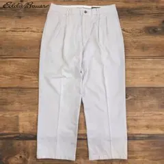 08M137◯ Eddie Bauer ワイド ツータック スラックス W35