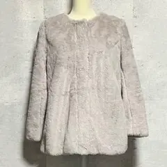 美品 chocol raffine robe ノーカラーフェイクファーコート