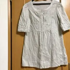 シャツブラウス　チュニック　ブラウス　五分袖　Ｍ　9号