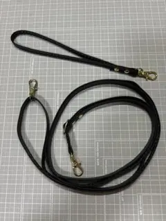 【匿名配送】金色のカニカン付き★黒の合皮ベルトストラップ×2種類（未使用品）