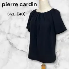pierre cardin 半袖ブラウス ブラック 40 ポリエステル 上品