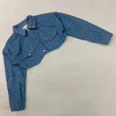 H&M クロップドジャケット スパンコール付き ブルー