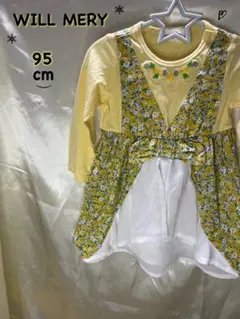 【M_612】《訳あり》WILL MERY フラワー柄 ワンピース 95cm