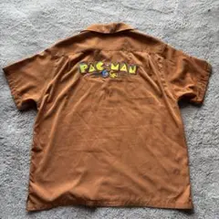 【USED】パックマン　ロゴ刺繍半袖シャツ
