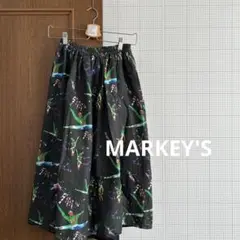 MARKEY'S HOGAN ロングスカート 総柄 コットンスカート LL